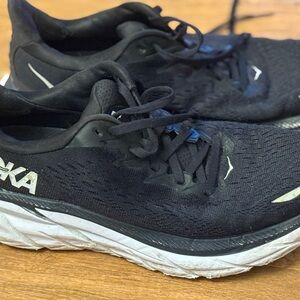 Hoka Black and White Athletic Shoes